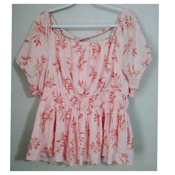 Torrid Washable Crinkle Gauze Cris Cross Back Top Size 3 - Picture 2 of 5